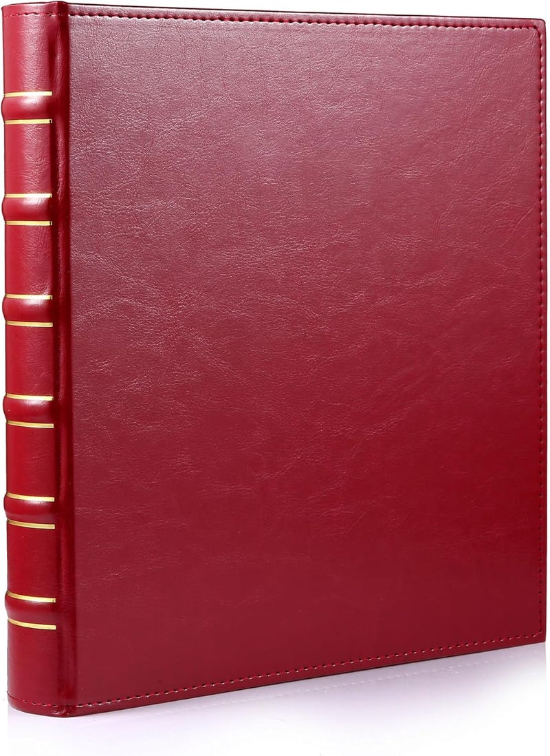 WOT I Deluxe Trading Card Binder, 450 Pockets Collectible Card Binder Sleeves, Refillable Leather 3 Ring Binder with Side-load Pocket Card Pages for Holding Cherished Cards - Red - Image 1